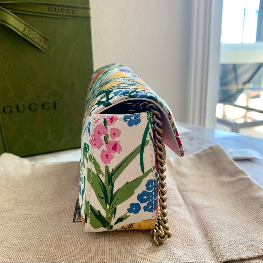 🌼 GUCCI Ken Scott GG Marmont Super Mini Bag in Floral Print Limited Edition - Picture 9 of 16